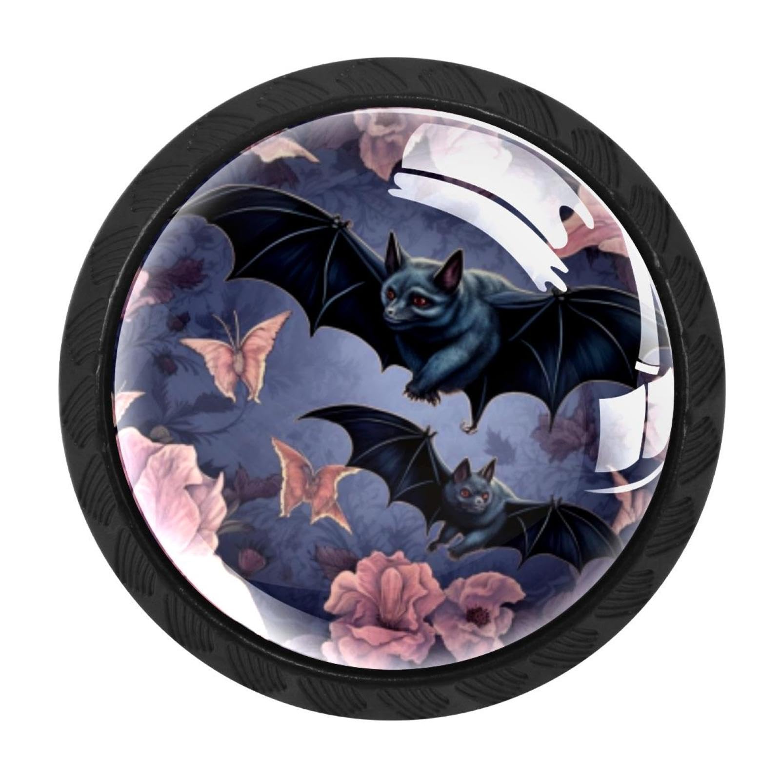 CHENZZZZ Bat Drawer Knobs Pull Handle Crystal Glass Circle Shape Cabinet Drawer Pulls Cupboard Knobs with Screws for Kitchen Cupboard Dresser Wardrobe etc