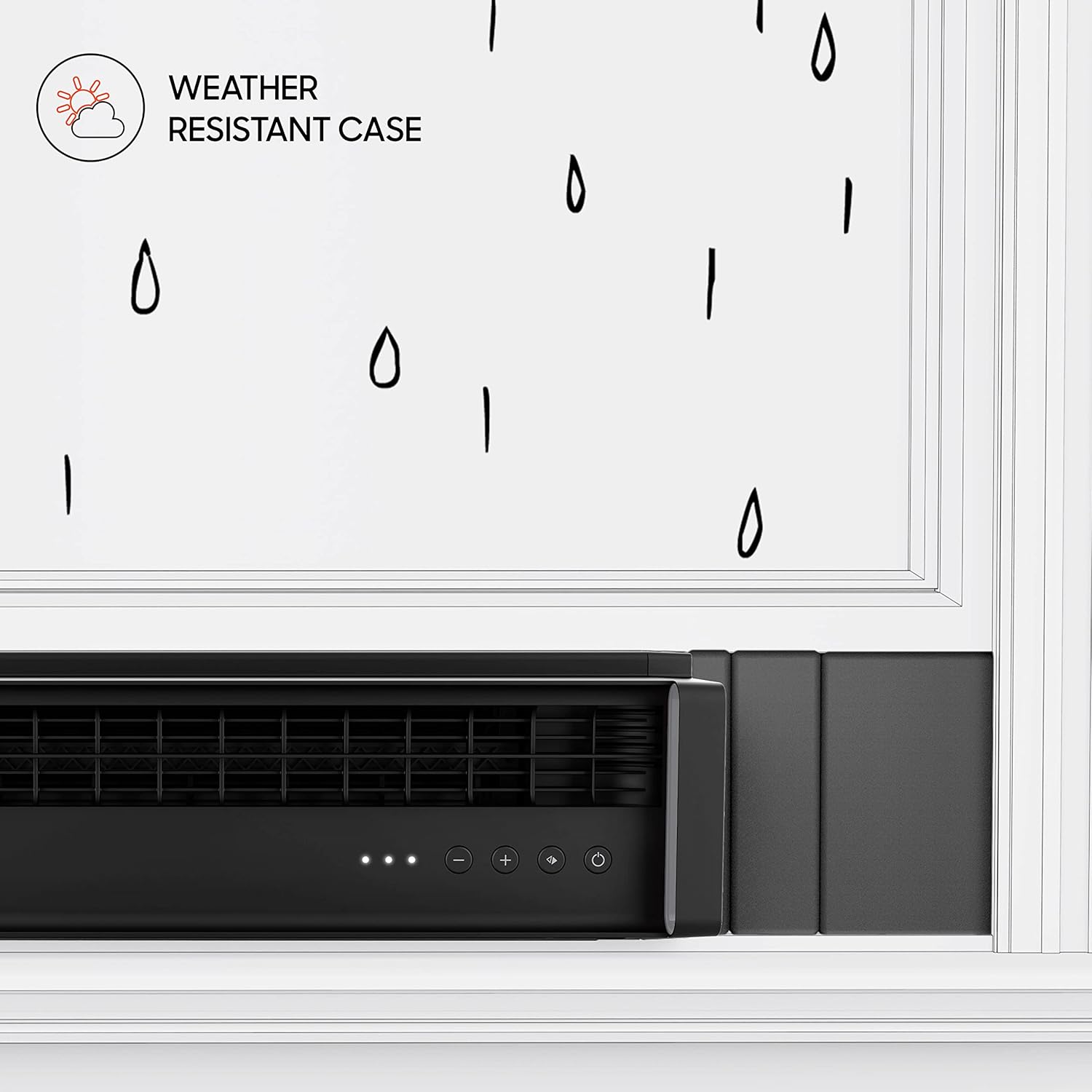 Sharper Image PORTAL Window Fan with 3 Speeds, Reversible Exhaust Mode, Weather Resistant, Window Fan For Kitchen, Bedroom, Home, Low Profile, Black