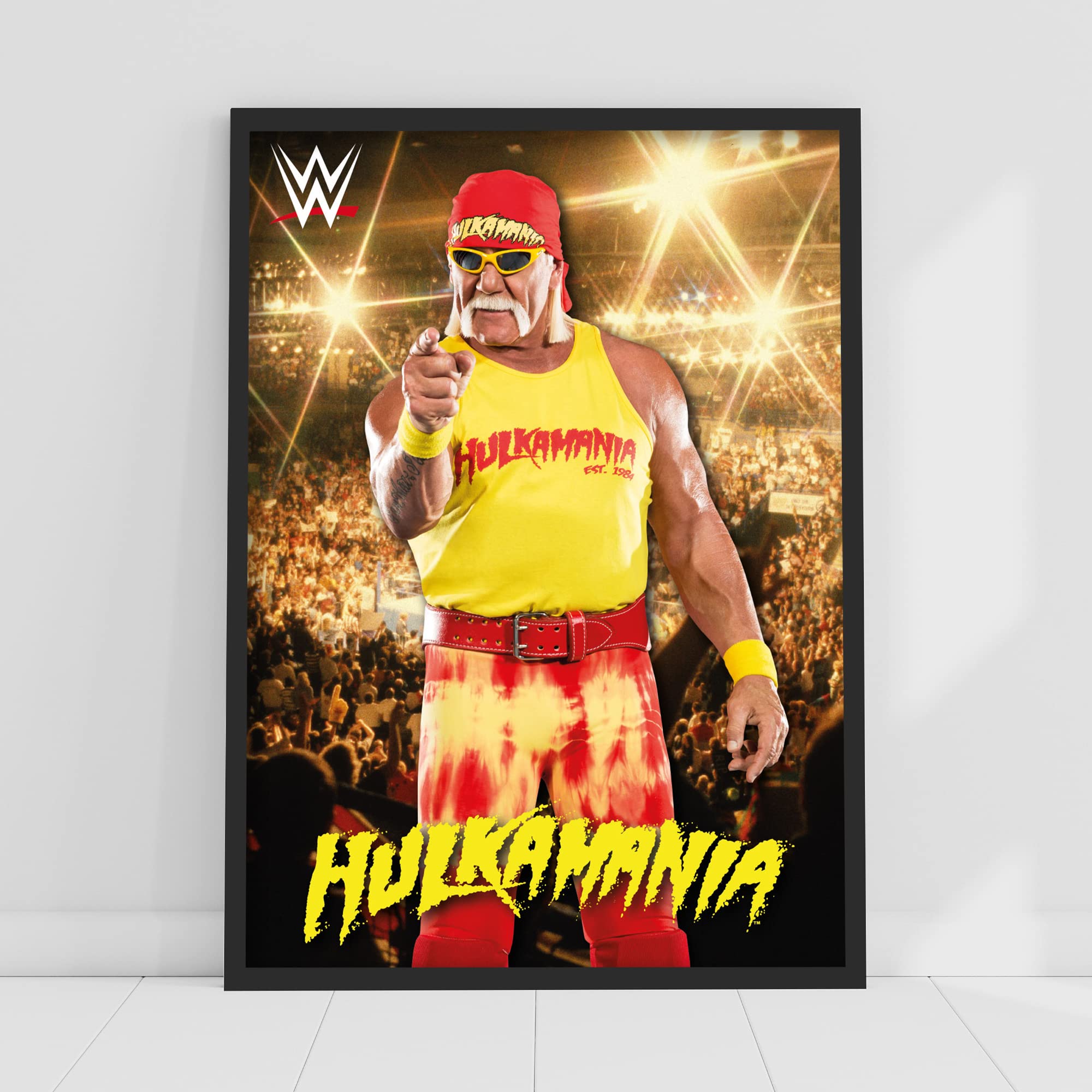 Themed Yellow Wwe Print - Hulk Hogan Crowd Poster Wrestling Wall Art (A4-21Cm X 29.7Cm)