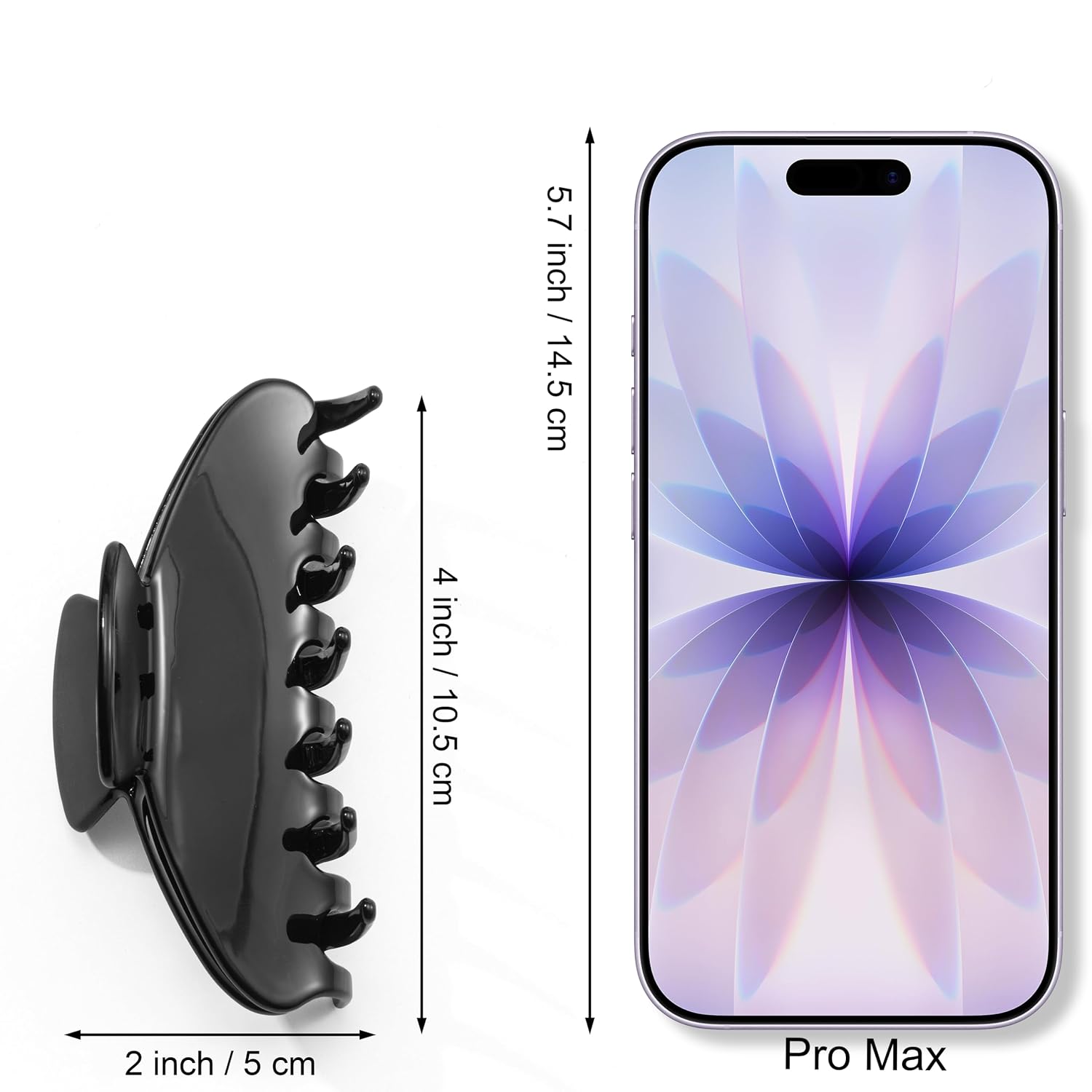 Large Colorful Black Acetate Hair Claw Clips for Women，4 Inch Cute Claw Clips for Thin & Medium Thick Hair Strong Hold French Style Hair Accessories Gift(Color-black) image 4