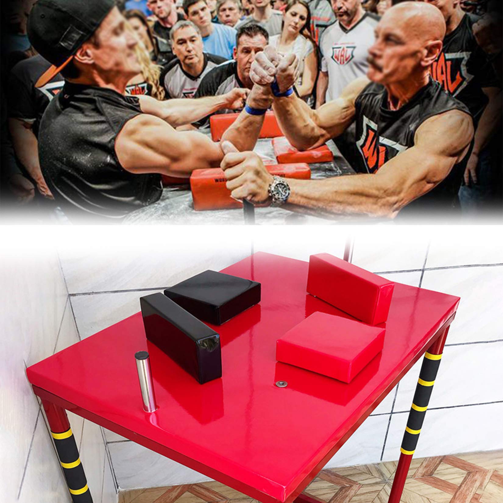 Tavolo da wrestling con braccio standard, attrezzatura da allenamento per braccioli, adatto per casa, ufficio, palestra, club, colore: rosso