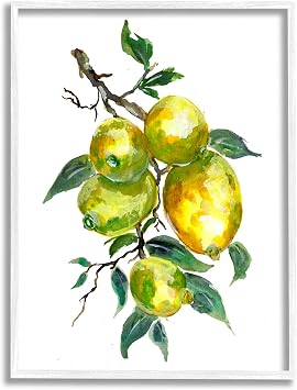 Lemon Citrus Fruit Tree Botanical, 24 x 30 Inch Framed Giclee Print | Stupell Industries By Sebastian Grafmann Ready to hang once unboxed Great for kitchen or dining room Made in USA