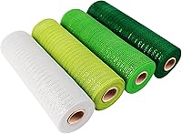 Vista 15 de Cieovo 4 rollos de cinta de malla de polietileno para el día de San Valentín, con borde con alambre, 10 pulgadas x 30 pies, cinta de malla de Navidad