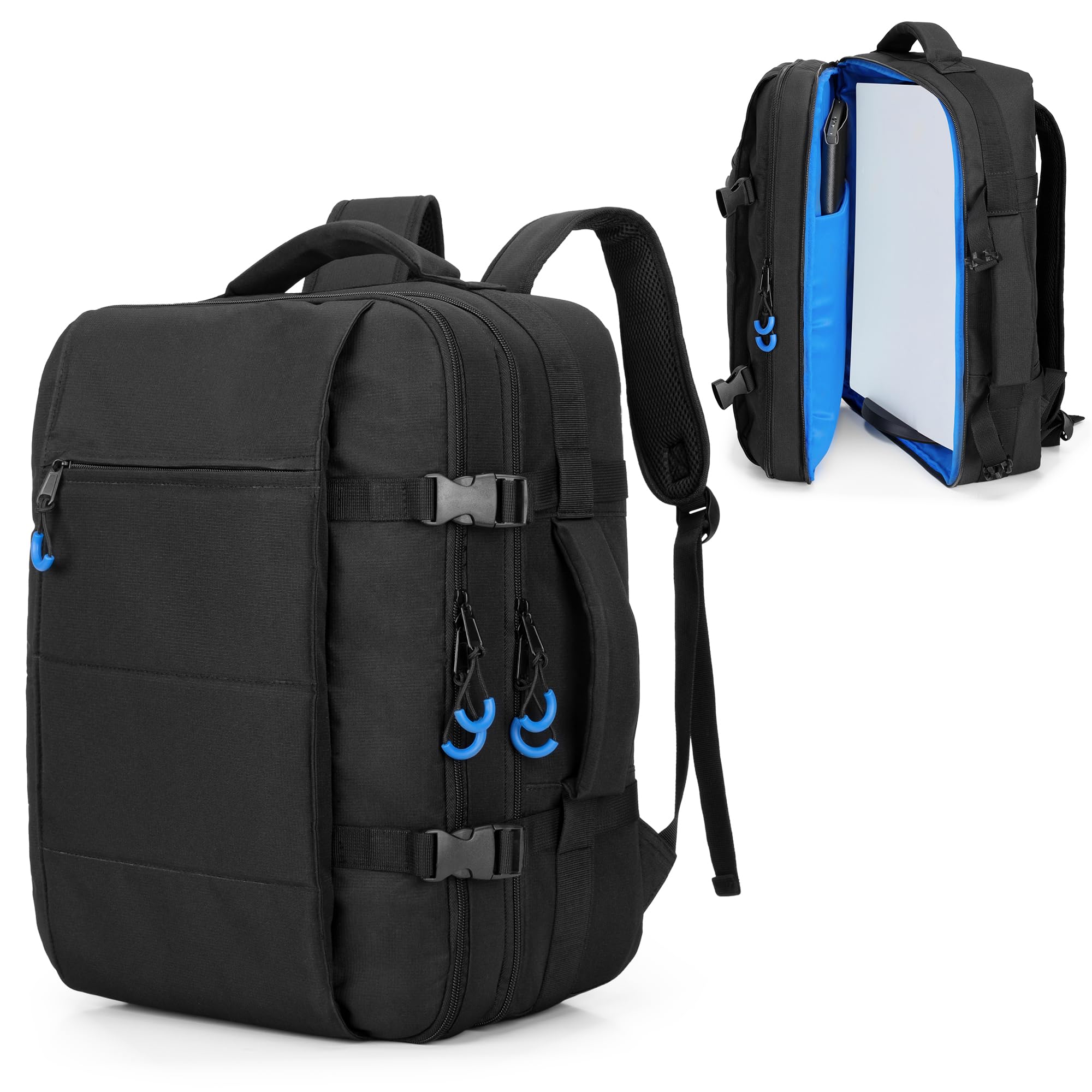 PGmoon Zaino da viaggio compatibile con console PS5/PS5 Slim/PS5 Pro | Custodia protettiva per controller, laptop da 15,6", dischi di gioco (design brevettato)