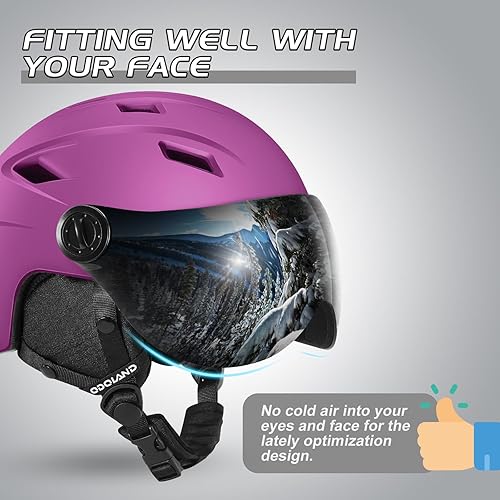 Miniatura 6 de Odoland - Casco de esquí con gafas, ligero, para snowboard y juego de gafas para hombres, mujeres, jóvenes y niños