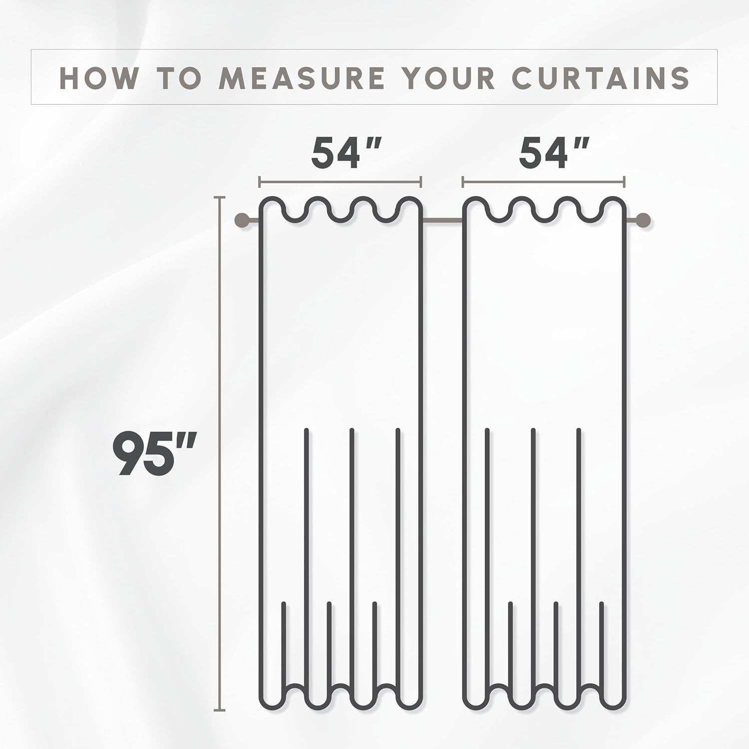 Elegant Comfort Luxurious Aurora Jacquard Look Curtain Panel Set with Attached Valance 54" X 95 inch (Set of 2), Taupe