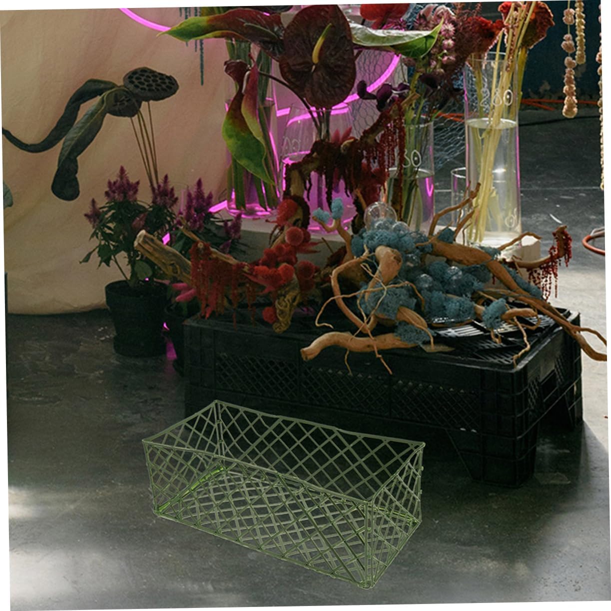 TEHAUX 25pcs Flower Mud Holder Cages Durable Flower Soil Holders for Artificial Arrangements Lightweight and Replaceable Floral Support for Floral Crafts