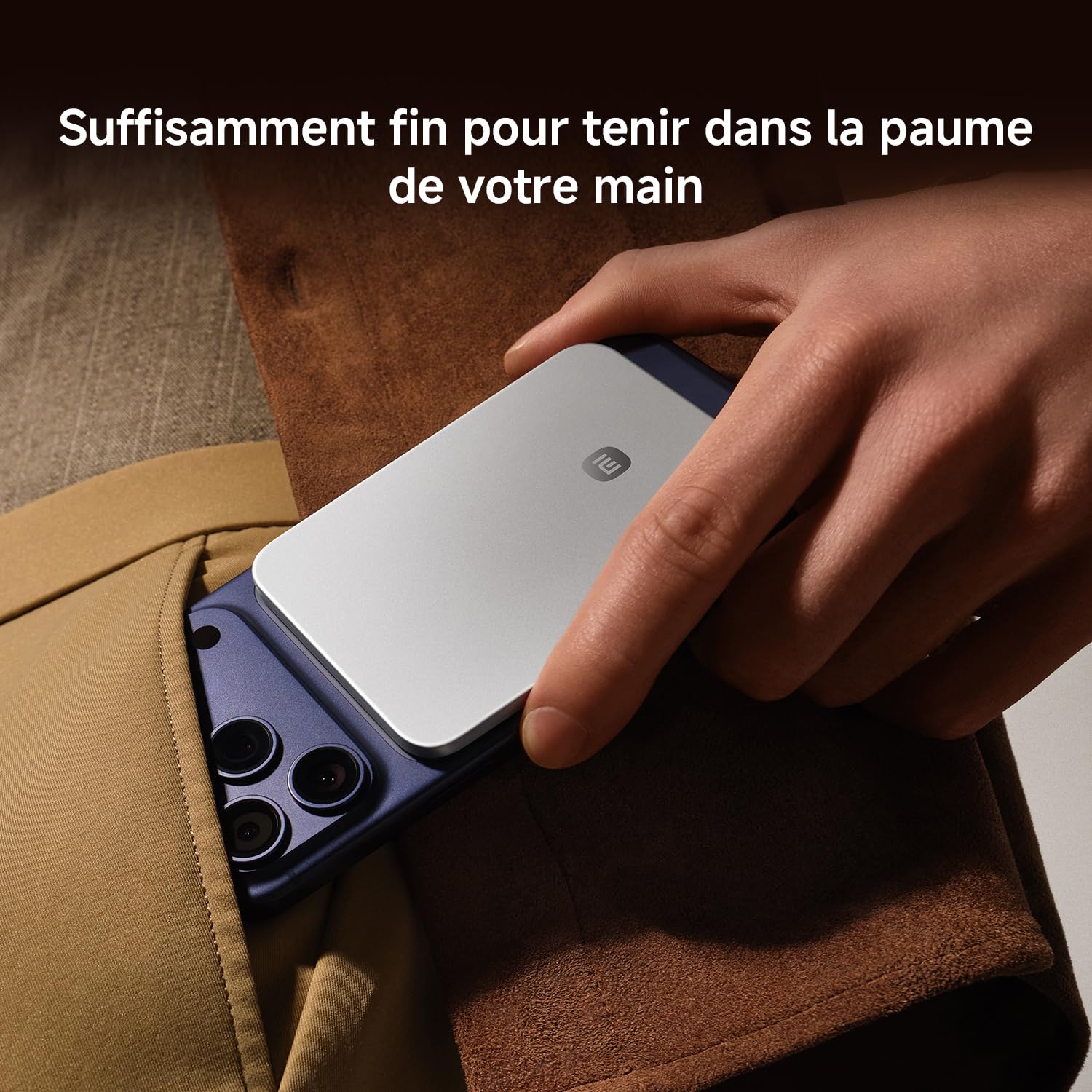 Xiaomi Ultrathin Magnetic Power Bank 5000 15W, Compatible MagSafe pour iPhone 17/16/15/14/13/12, Charge sans Fil, Design Ultra Fin et léger, Noir