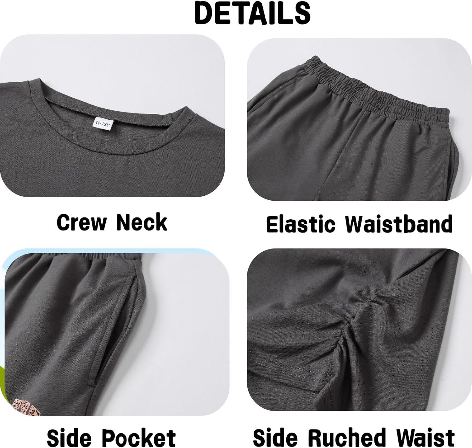 Tween Girls Clothes T-Shirt Top + Pants 2pcs Outfit Set Teen Girl Spring Summer Clothing, Size 7-14 Years