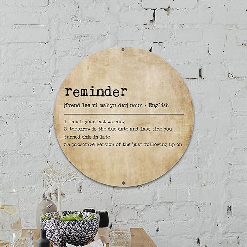 Miniatura 4 de Letrero de metal con texto en inglés "Reminder Definition" con texto en inglés "Spiritual Sayings", tipografía artística, impresión artística de 12