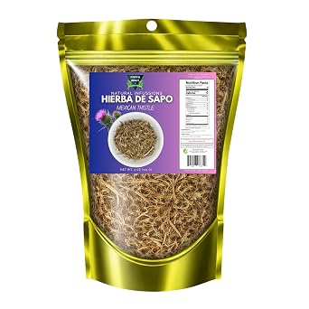 Green Royalty Hierba de Sapo Mexican Thistle Natural Dried Herb for Herbal Tea & Infusions 4 oz 114 g Resealable bag