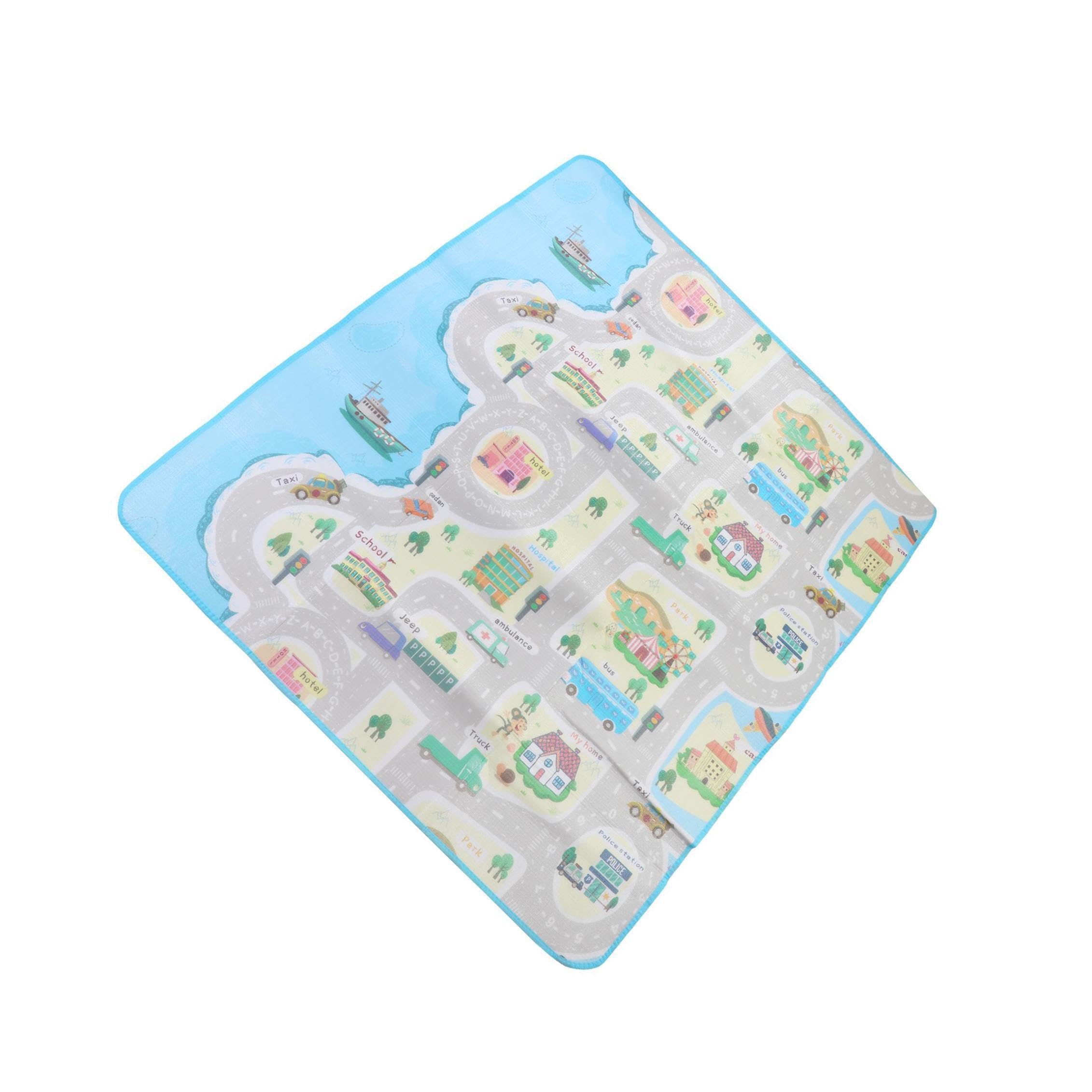 Tapis de Jeu Polyvalent pour Tout-Petits, résistant à l'eau, Motif Circulation Urbaine, Options éducatives, Facile à et Nettoyer avec Un Chiffon