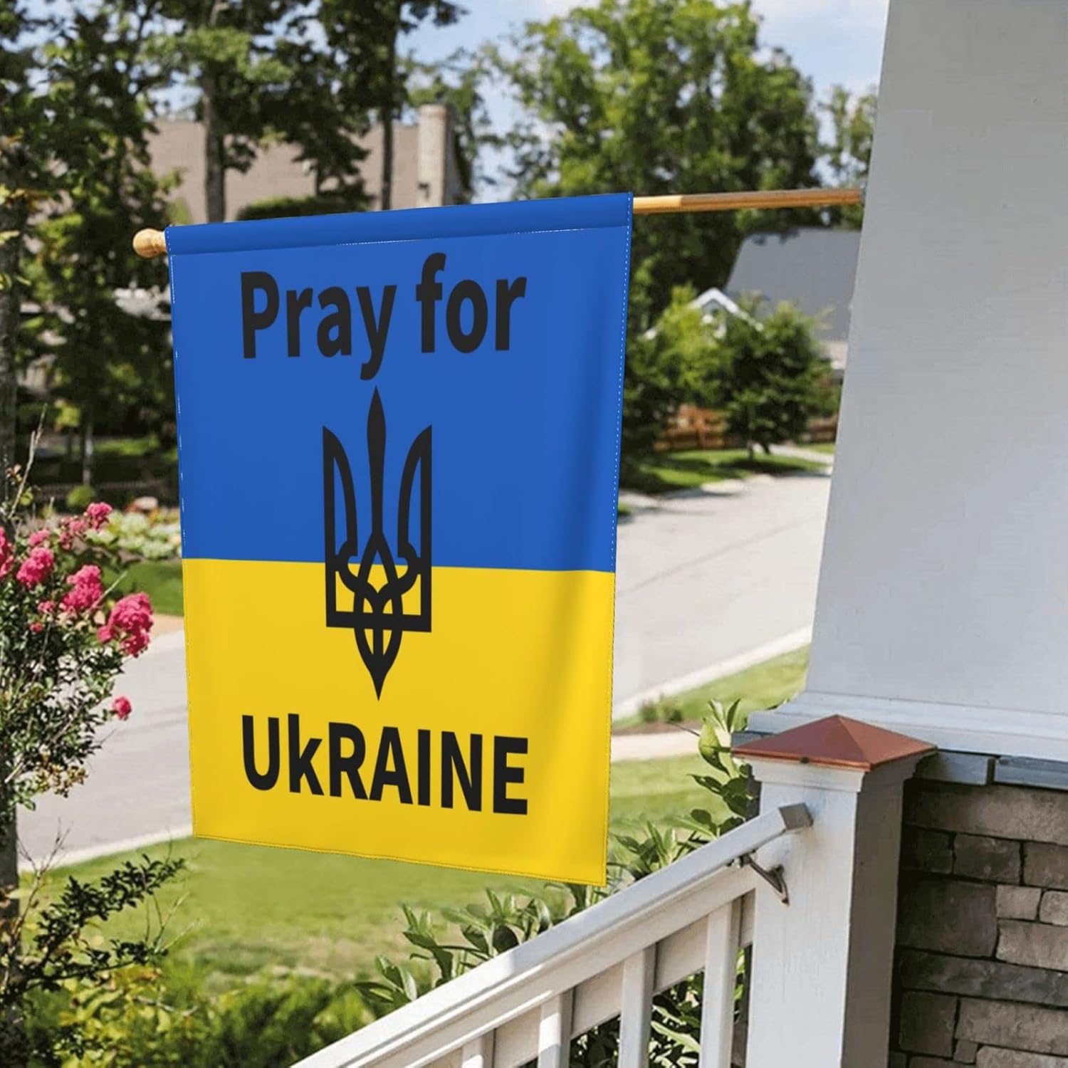 Pray For Ukraine Flag Garden Flag