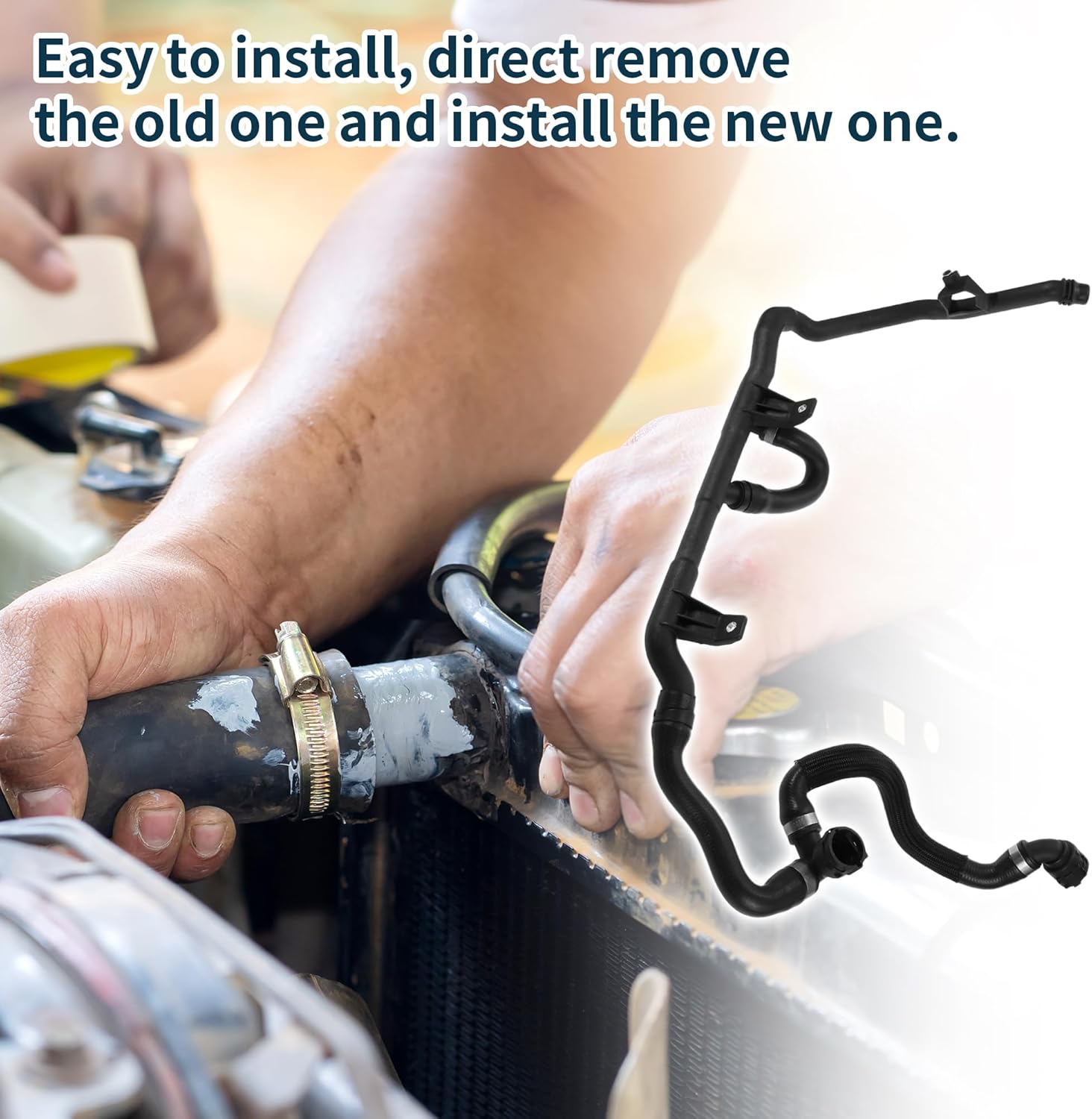 4-Way Thermostat Hose Heater Coolant Return Pipe Line Assembly for BMW 335i 135i 335is 2007-2013 Replace No.17127548230