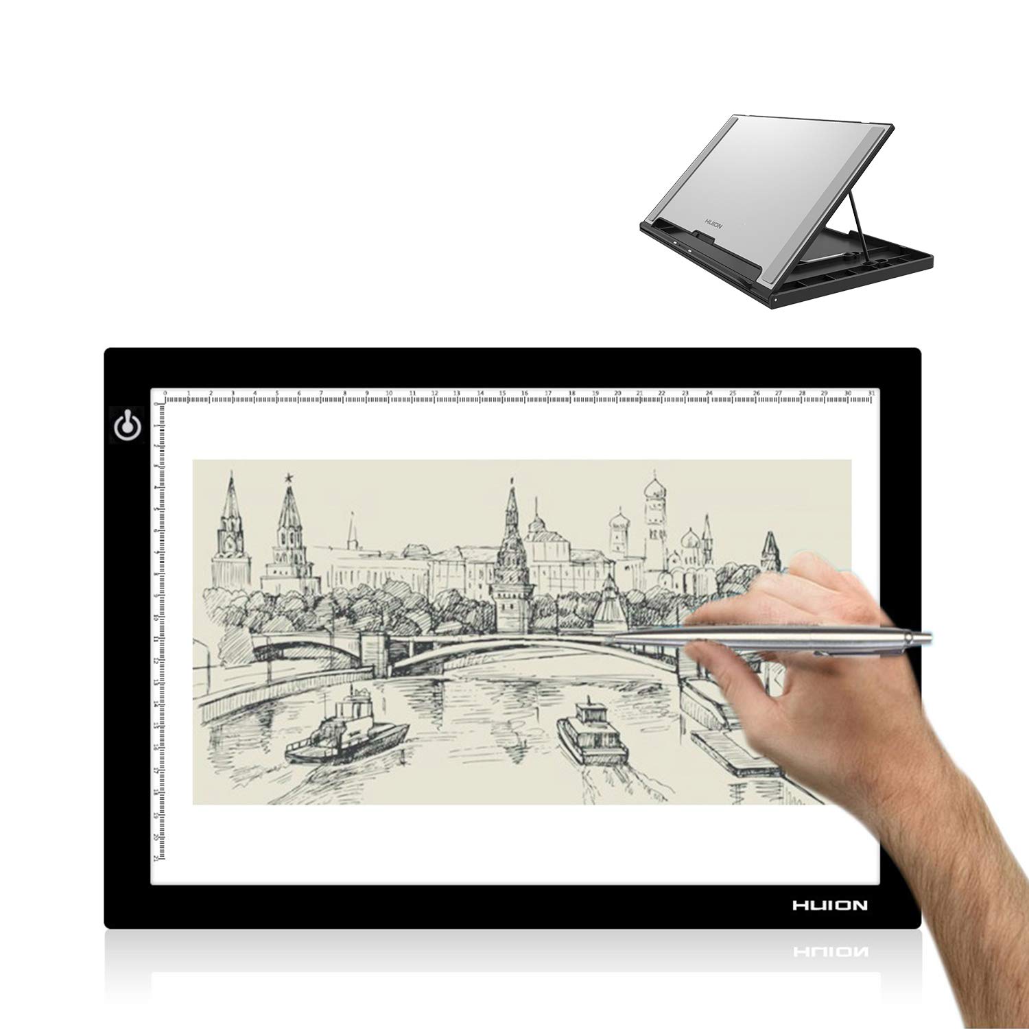 HUIONL4S LED Light Box A4 Ultra-Thin USB Powered and Huion ST300 Adjustable Drawing Tablet Stand
