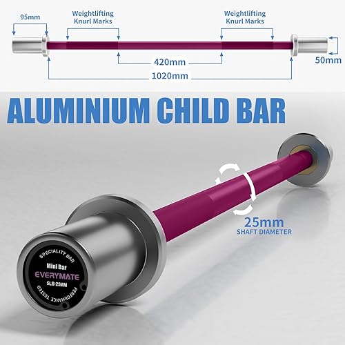 Miniatura 2 de EVERYMATE Mini barra de pesas de 5 libras para principiantes, barra de entrenamiento corporal total, barra de banda de resistencia, para