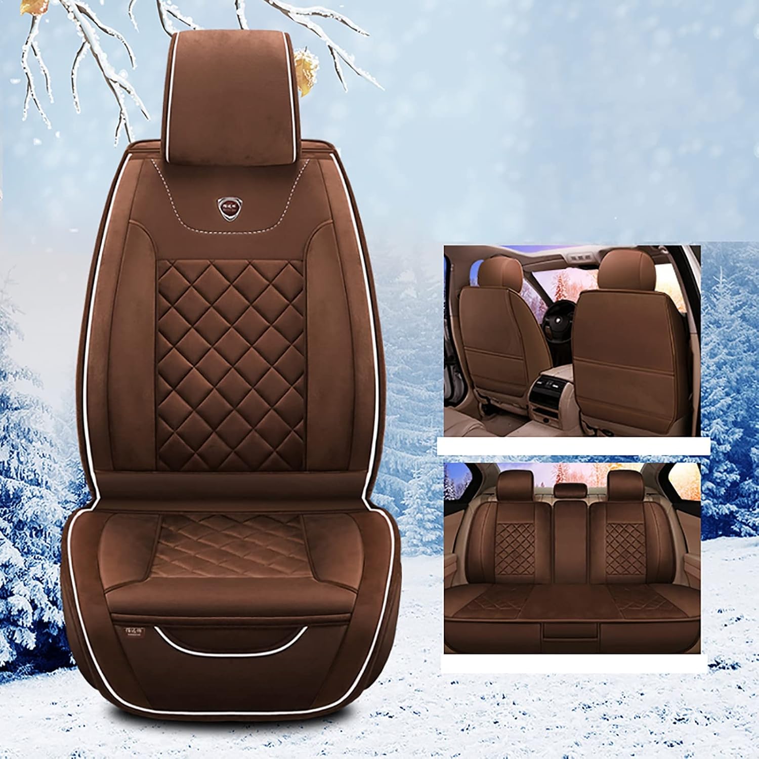 大特価 Brown Color カーシートカバー 冬の短い豪華な暖かさとフルサラウンドカーシートカバー カーシートプロテクター Size A シートカバー Turningheadskennel Com