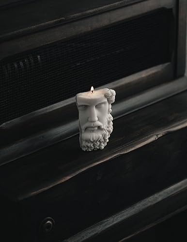 Miniatura 4 de LAWA - Vela de cara griega  Vela grande y hermosa perfumada de cera de soja con aroma a David, elegante vela estética de burbujas, regalo de