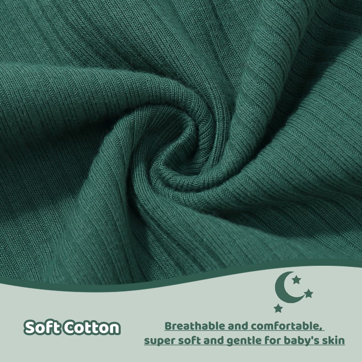 Bafeicao Baby Boy Girl 3 Pack Solid Romper Ribbed Cotton Long Sleeve Jumpsuit Infants Outfits Clothes with Mitten Cuffs - Image 6