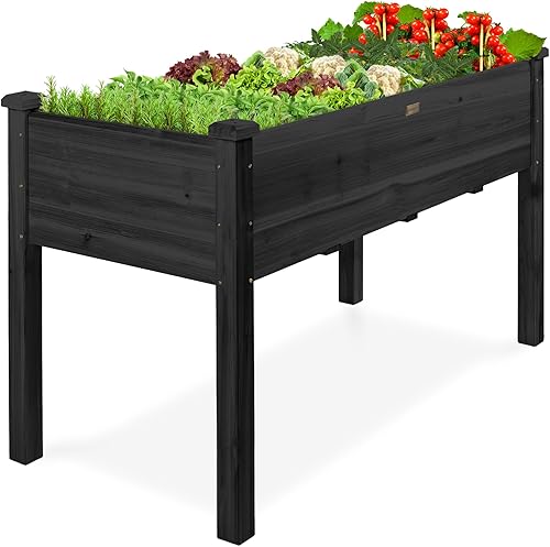 Miniatura 35 de Best Choice Products - Plantador de jardín elevado de 72x24x30 pulgadas, soporte de macetero de madera para jardín trasero, patio, balcón con panel