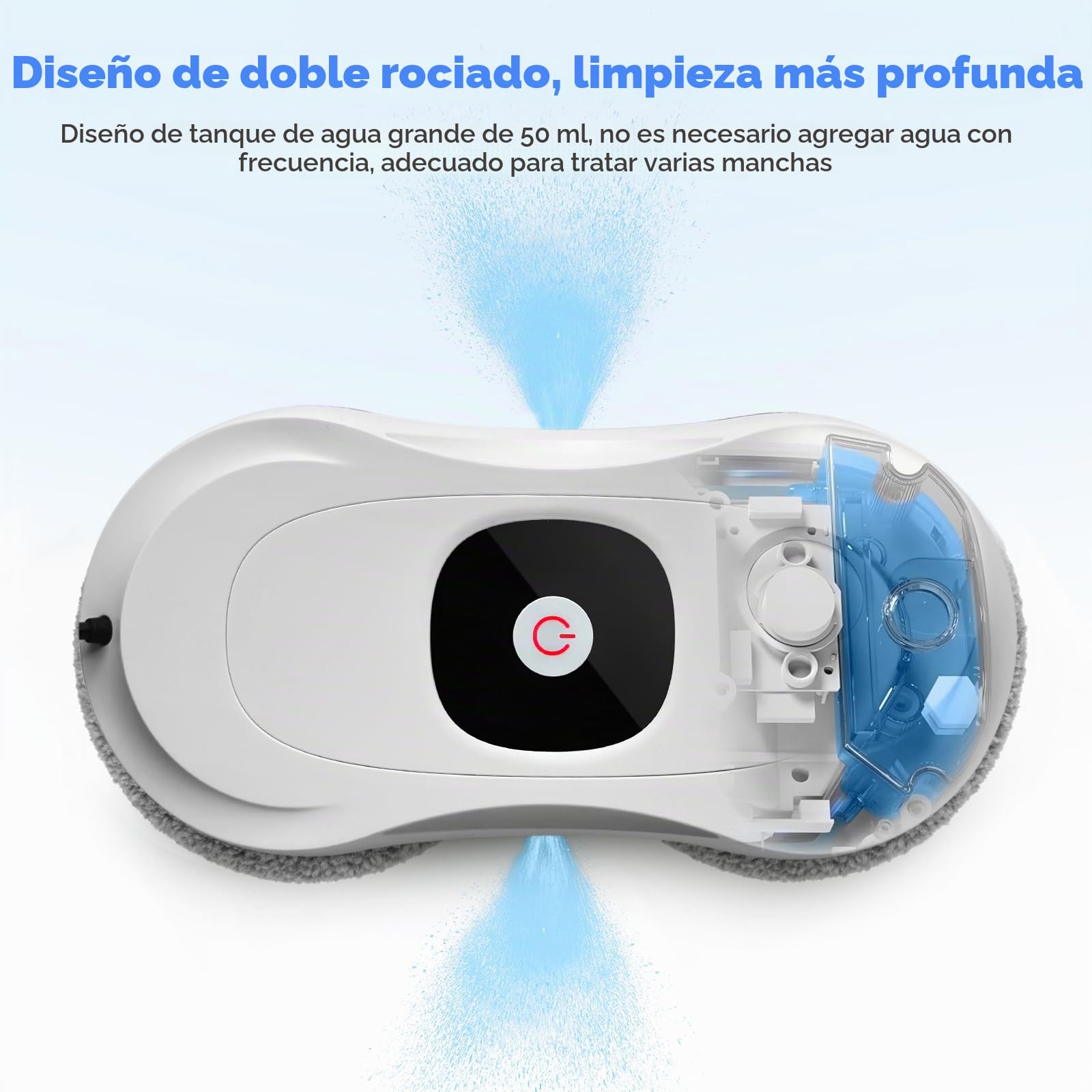 Robot Limpiacristales 2800Pa Limpiacristales Electrico Limpia Cristales Electrico Robot Limpiador de Ventanas con Control Remoto, 10 Piezas de Tela Adecuado para Superficies Verticales Lisas