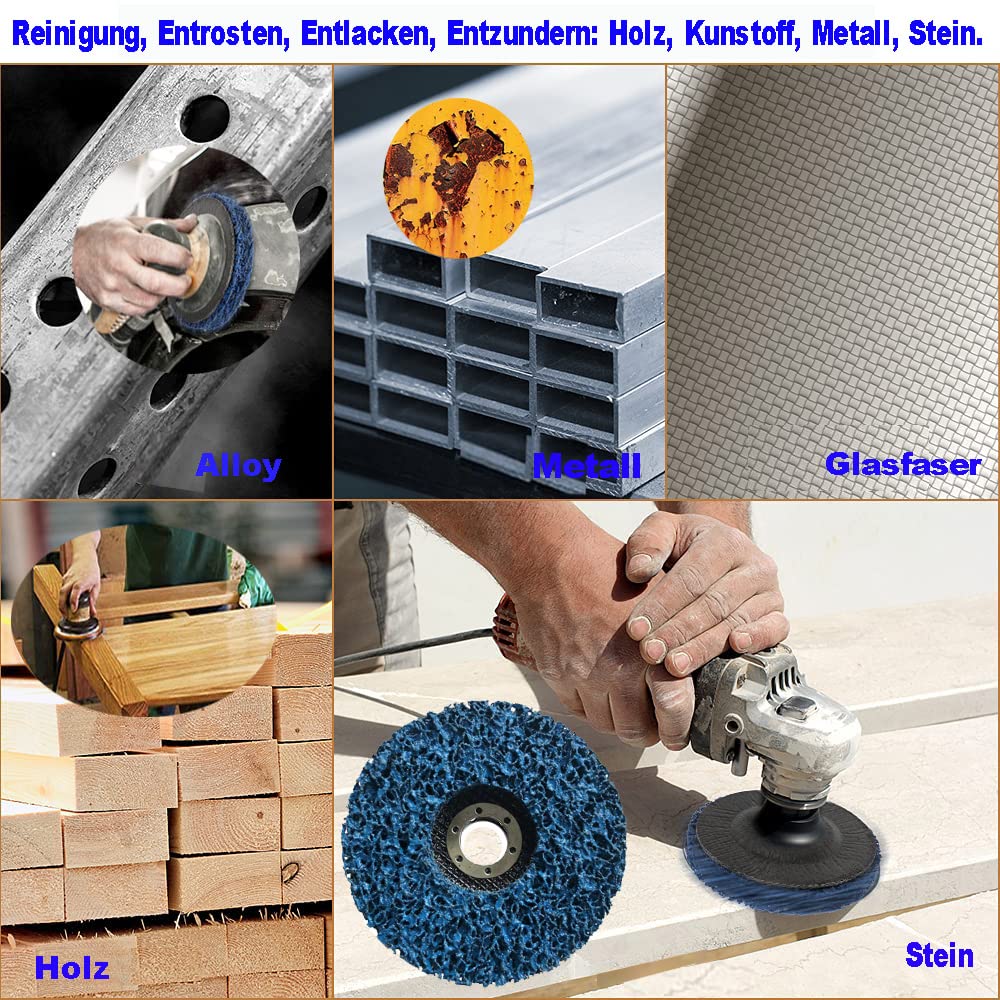 GOODWAY Reinigungsscheiben Set │ 5 Stück MIX │ CSD Schleifscheiben Ø 125 mm │ Grobreinigungsscheiben für Rostentfernung, Schweißnähte & Oberflächenreinigung │ Entfernt Lack, Farbe, Oxidation & Rost