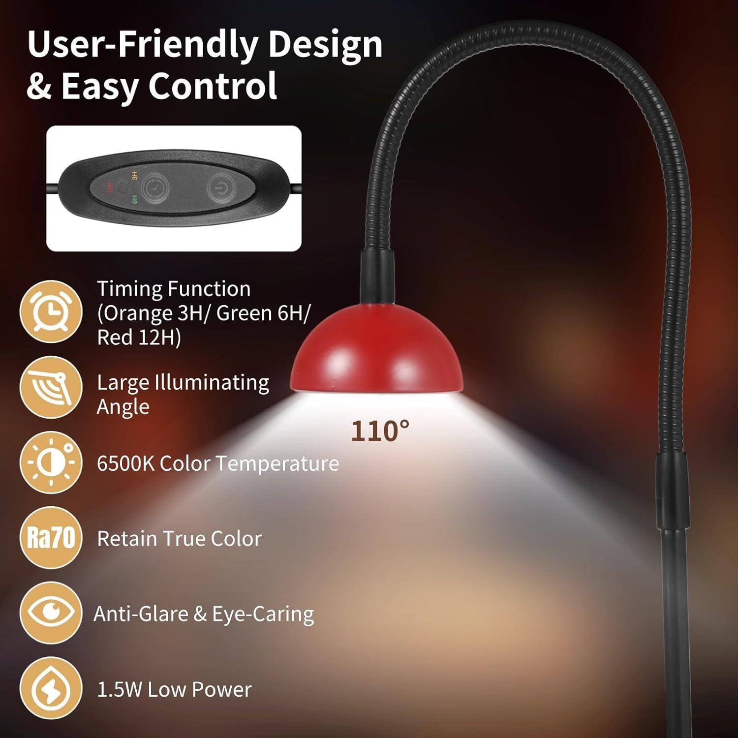 Succulent Glass Terrarium with Led Grow Light, Timed Lighting System for Indoor Plants, Office Or Home Desk Decoration