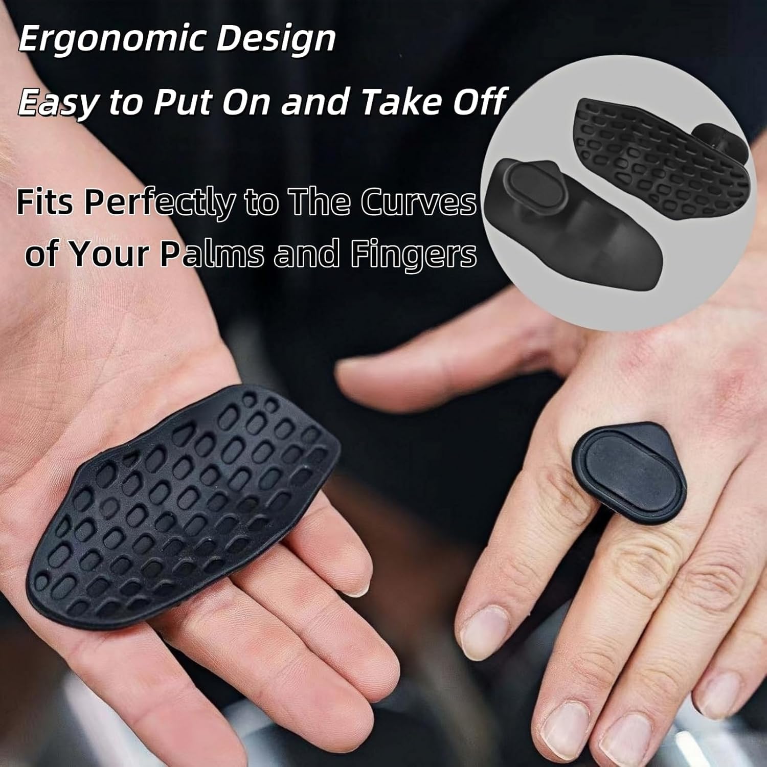 Qivela Anti-Slip Workout Grips, Ergonomic Workout Gloves, Weight Lifting Grips, for Men and Women, Silicone Gym Grips Pads, Soft, Palm Protection, Suitable for Various Fitness Training 4