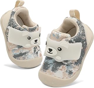 Baby Walking Wide Shoes Infant Boys Girls Breathable Barefoot Shoes Crib Tennis Shoes Lightweight Non-Slip Sneakers First Walkers