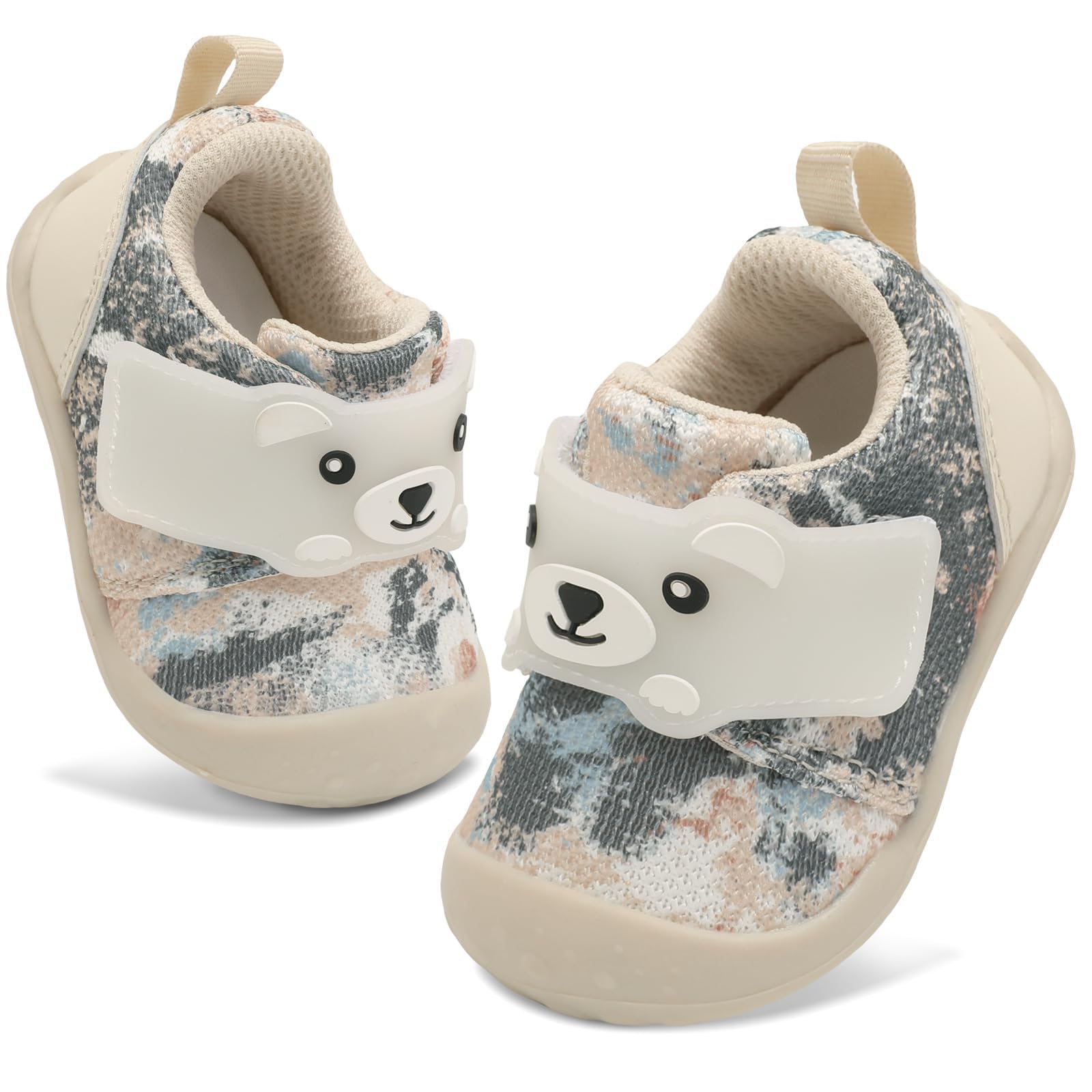 JOINFREE Baby Walking Wide Shoes Infant Boys Girls Breathable Barefoot Shoes Crib Tennis Shoes Lightweight Non-Slip Sneakers First Walkers — view 12