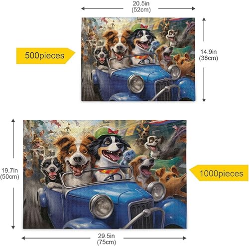 Miniatura 5 de Cute Dog Racing Jigsaw Puzzles 500 Pieces for Adults,Learning Educational Puzzles,Difficult and Challenge Families Toys with Mesh Storage Bag 2012210