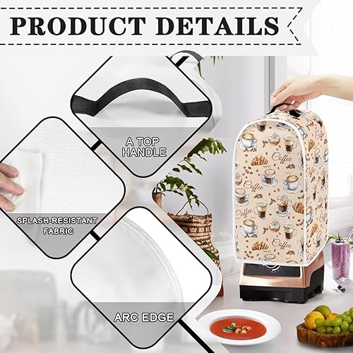 Vista 178 de doginthehole Hummingbird Blender Covers for Kitchen, Washable Appliance Covers Anti Fingerprint Stain Resistant Polyester Blender Dust Cover