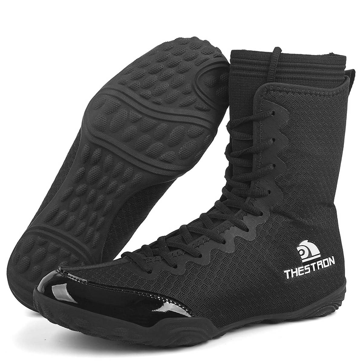 SDEQA Zapatillas Boxeo Hombre, Zapatos de Entrenamiento Lucha Libre Respirable Antideslizante,Ligero para Deportes,Combate,Wrestling,Fitness,Marciales