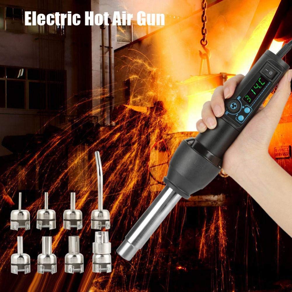 8Pcs Nozzles for 8858-I Hot Air Gun 650W LED Digital Display Adjustable Electric Heat Gun for Heat Shrink — view 2