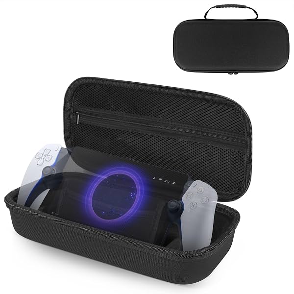 Estuche de Almacenamiento GEEKRIA Compatible con Sony PlayStation Portal Remote Player, Estuche de Transporte para PS5 Portal con Diseño de Soporte Integrado, Bolsa de Viaje Protectora Antigolpes de Concha Dura por GEEKRIA