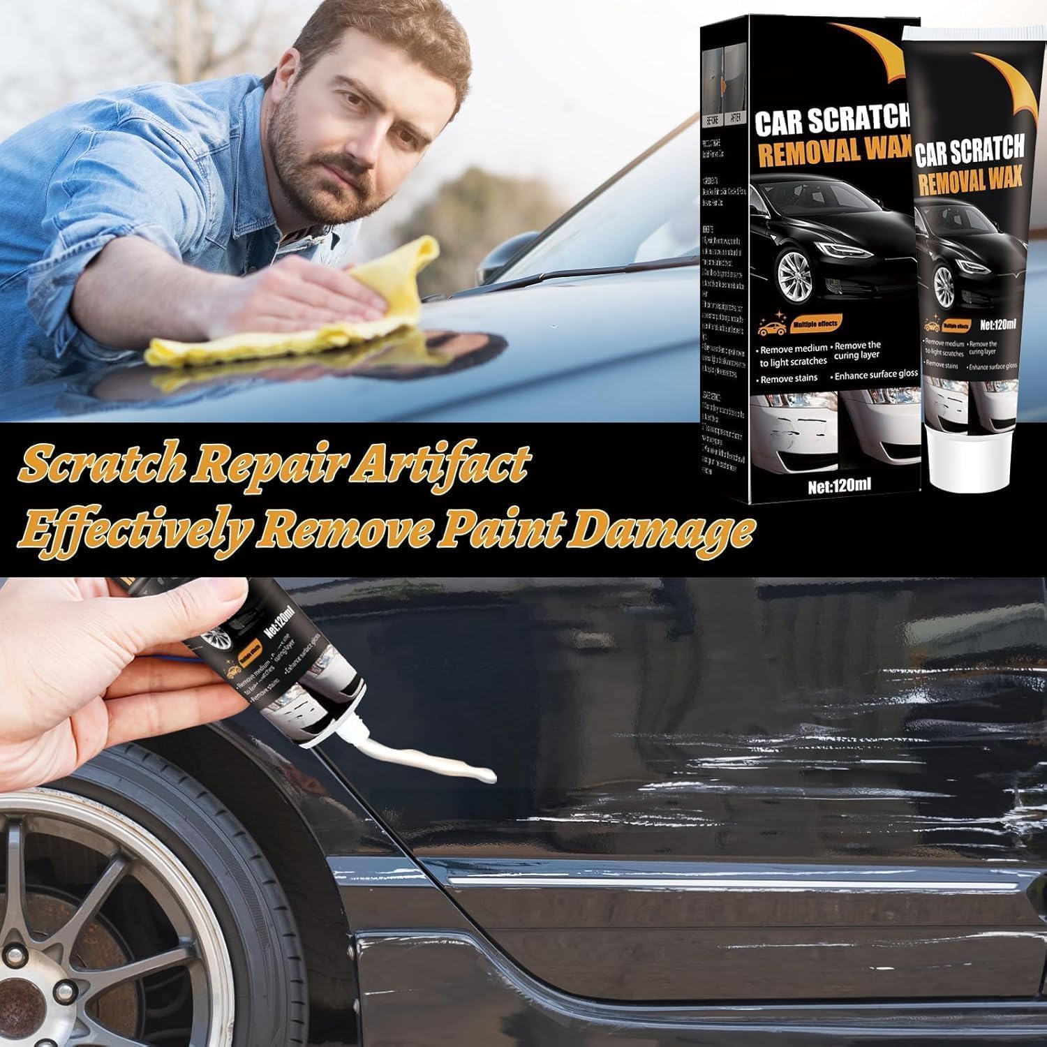 Scratch Removal Wax, Car Scratch Remover, Car Polish Removal Wax, Car Paint Scratch Repair kit, Deep Scratching Remover for Vehicles, Remove Minor Scratches — view 4