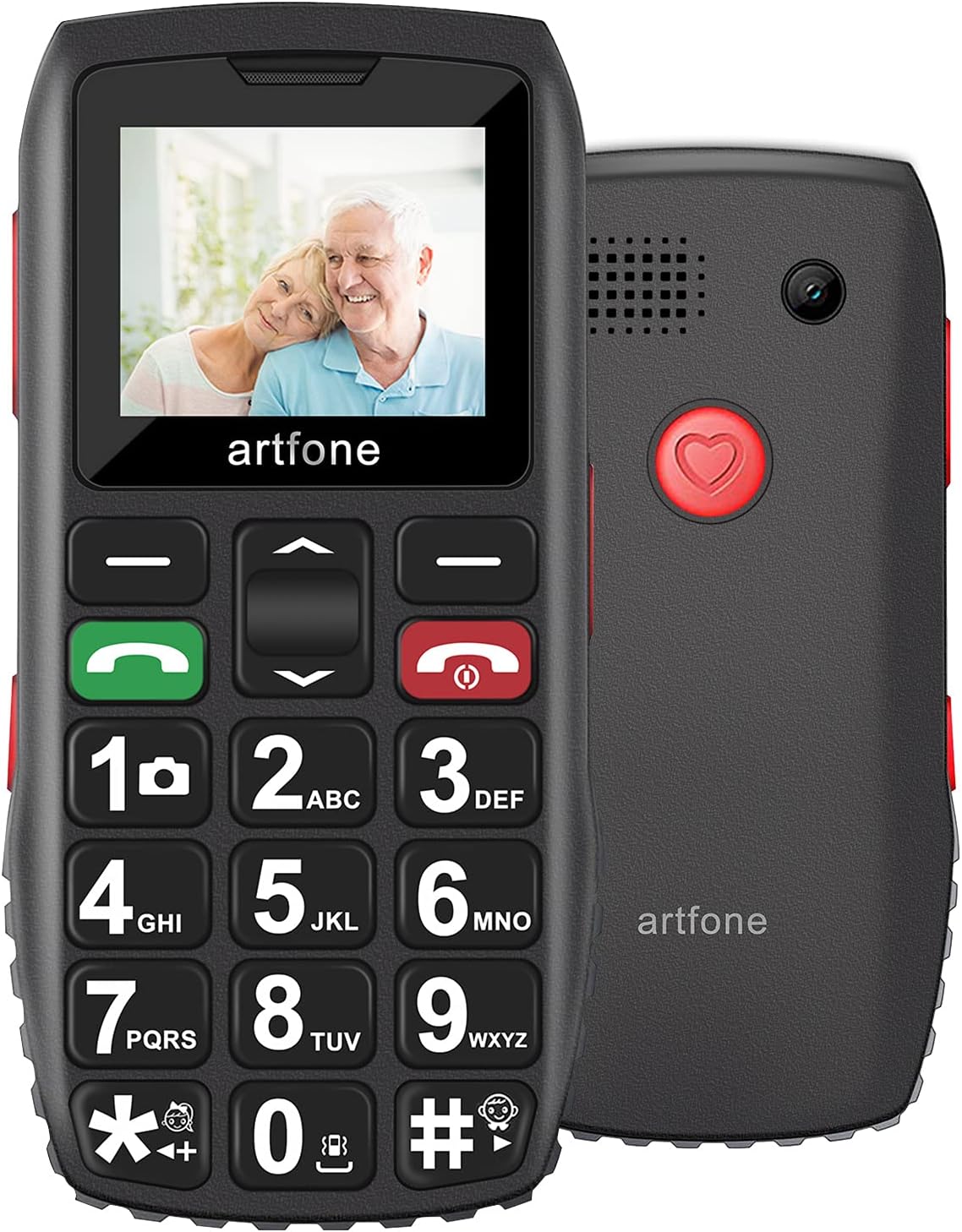 artfone Big Button Mobile Phone for Elderly, Senior Mobile Phone Dual SIM Free Unlocked Easy to Use Pay as You Go 1.77" CD Display, SOS Button, Talking Numbers, Torch, FM Radio, Bluetooth and Camera
