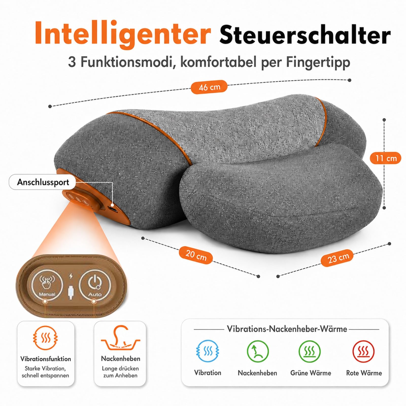 Theatex 3-In-1 Massagegerät Nacken, Original Theatex 3-In-1 Massagegerät, Drei Erweiterte Funktionen: Vibration, Wärmeanwendung Und Traktion, Ein Entspannendes Und Wohltuendes Massageerlebnis