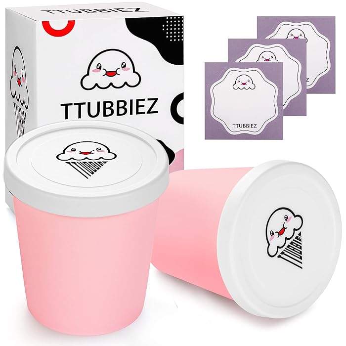 Buy Ice Cream Containers (2 Pack 1 Quart Each), Ice Cream Containers