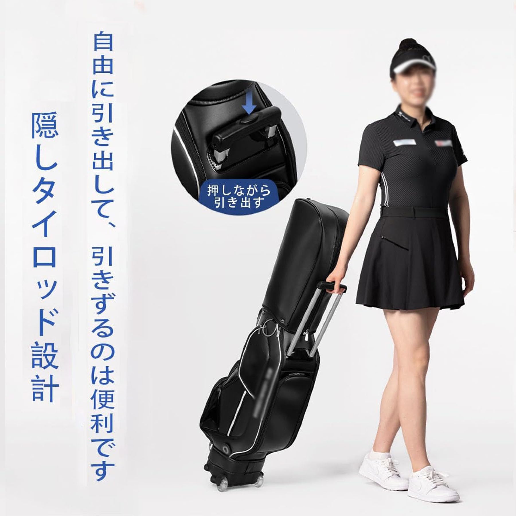 YHXSMAOY キャディバッグ 大容量ゴルフバッグ 格納式ゴルフバッグ