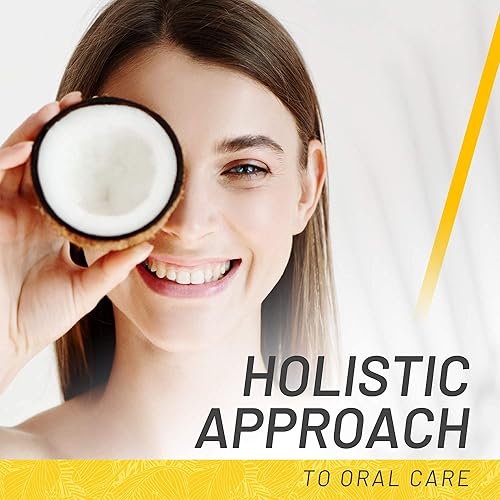 Miniatura 2 de White Glo Pasta de dientes blanqueadora de aceite de coco, refrescante sabor a coco y menta, cuidado bucal holístico sin flúor, aceite de coco de