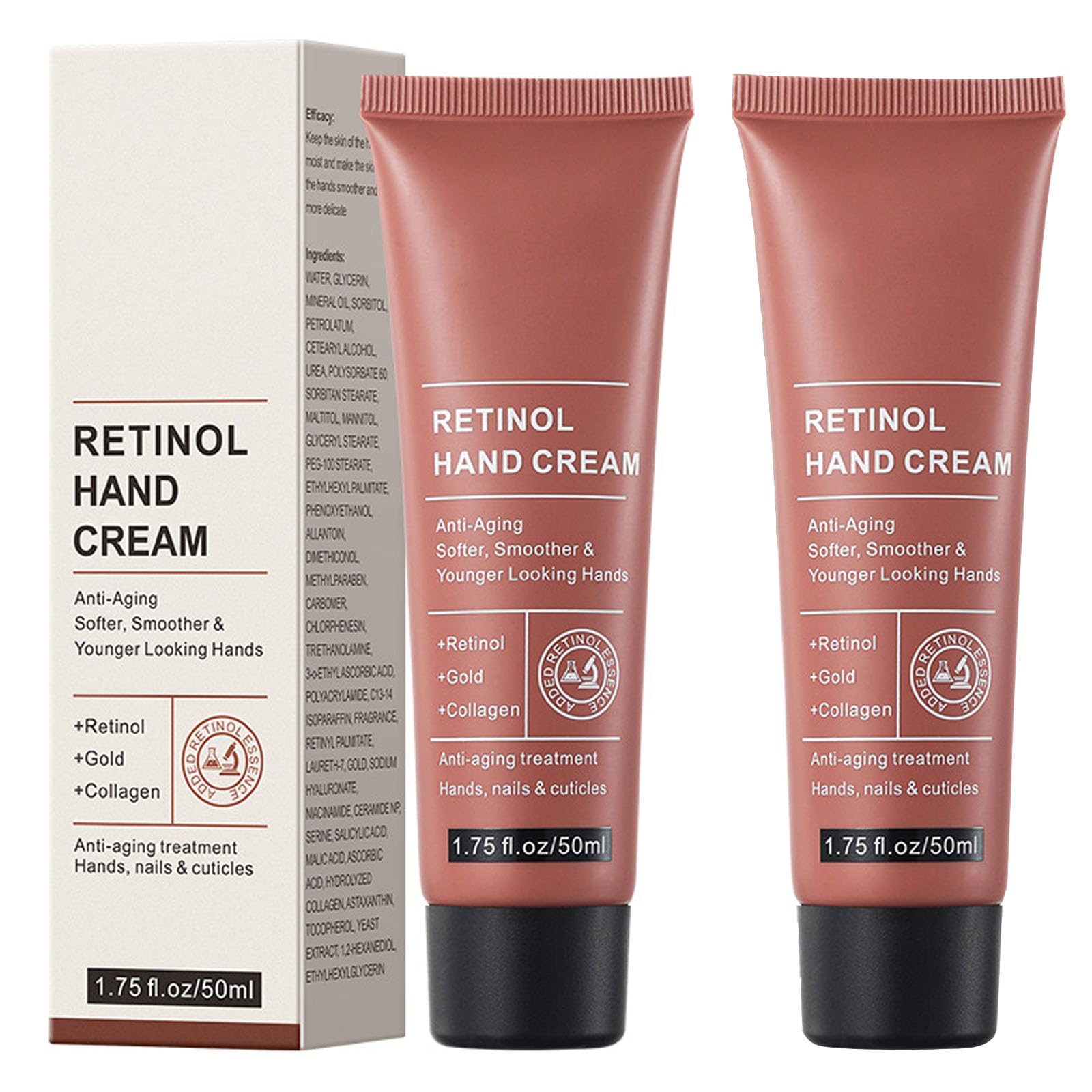Retinol Hand Cream for Aging Hands, Hydrating Hand Cream for Dry Cracked Hands, Smooths the Look of Fine Lines & Wrinkles, Soft Smooth Skin, Deep Hydration, Non-Greasy, Fast-Absorbing