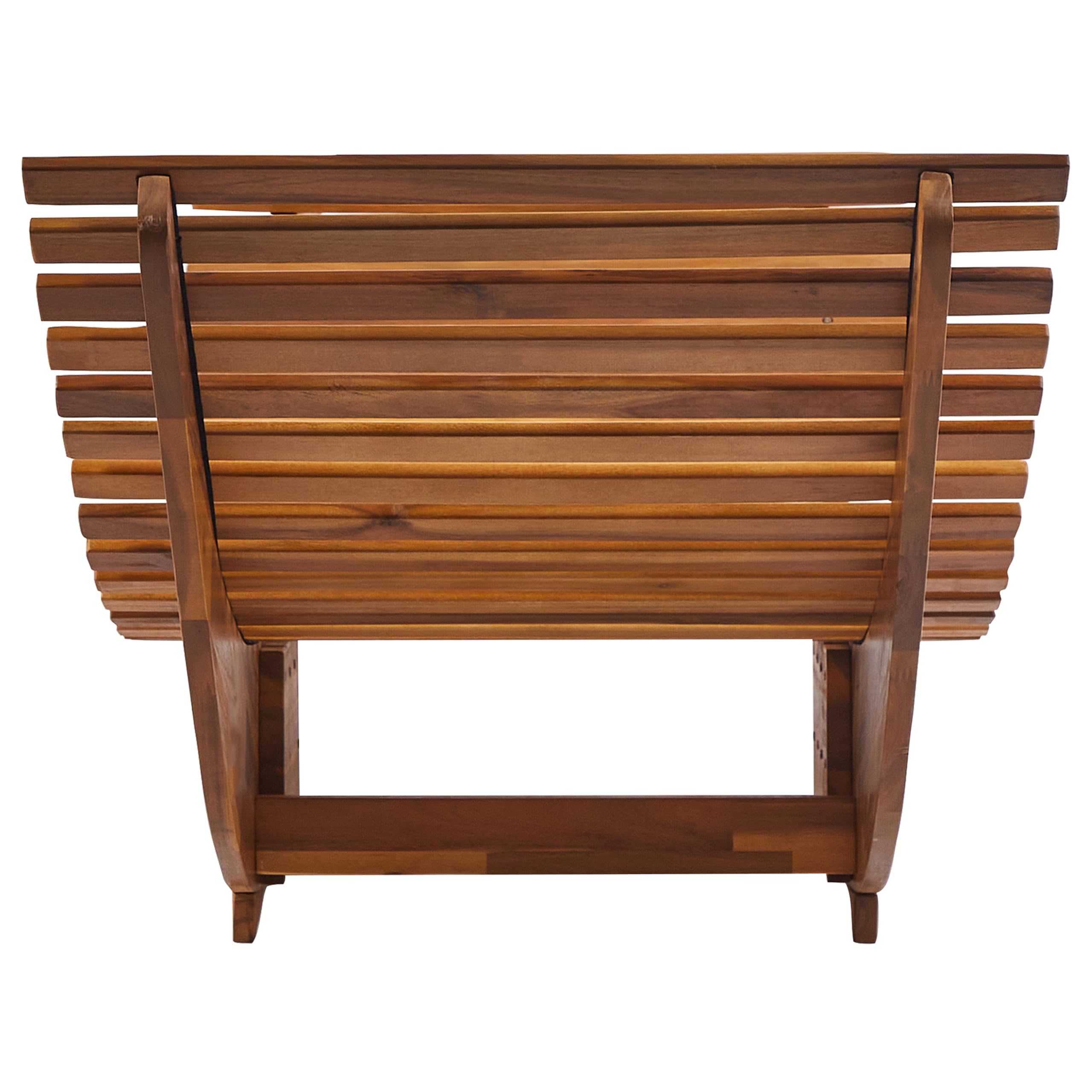 Beliani Bain de Soleil à Bascule pour Jardin et Patio en Bois d'Acacia Clair Naturel Brescia II
