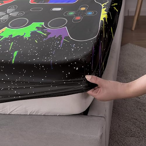 Miniatura 2 de AILONEN Juego de sábanas bajeras de tamaño individual juego de sábanas de videojuegos para niños juego de ropa de cama de videojuegos para niños 1