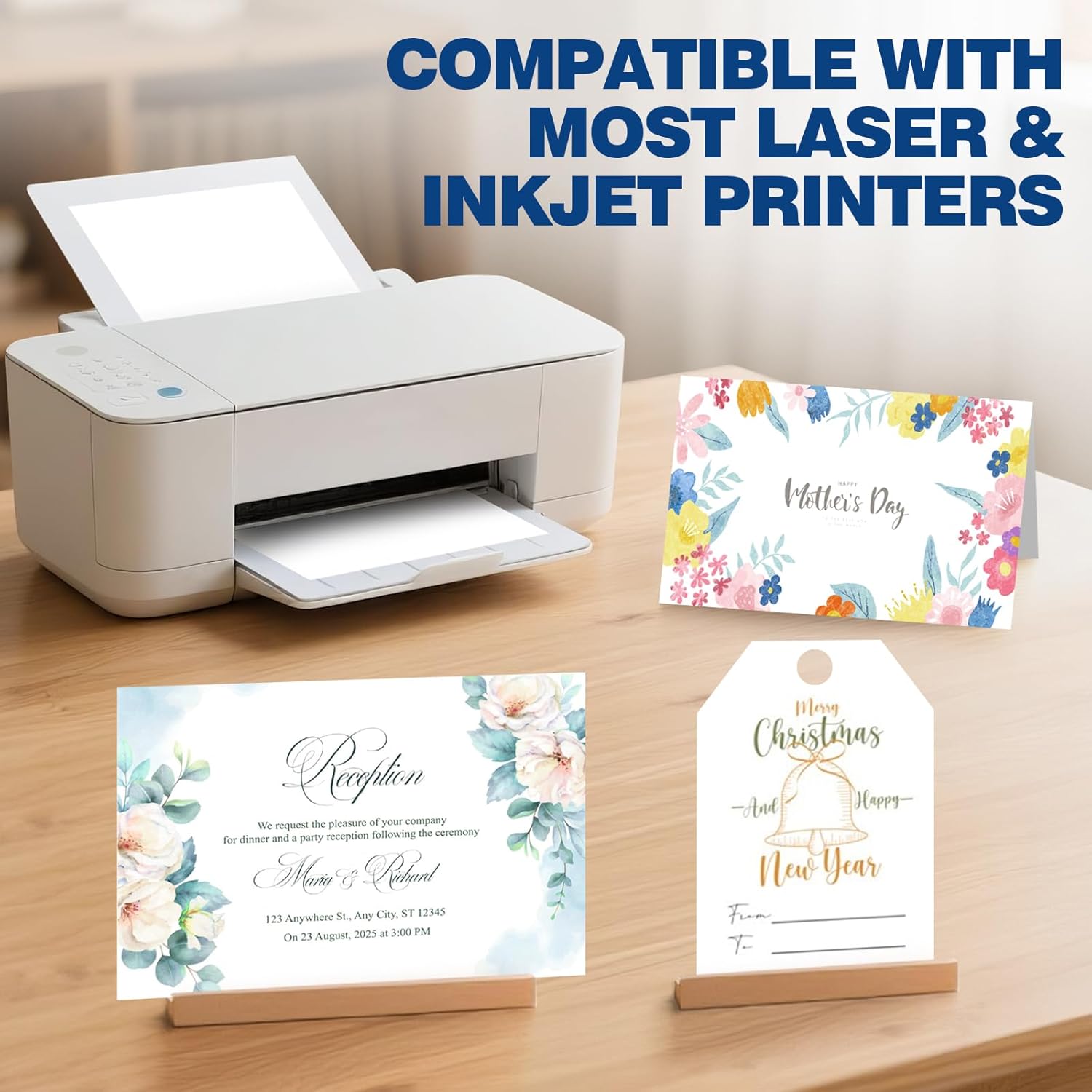 TUXIYA 500 Sheets White Cardstock Paper,8.5 x 11 Inch Cardstock Paper,180 GSM/65 LB Card Stock Printer Paper for Art,Invitations,DIY Cards,Watercolor & Craft Projects