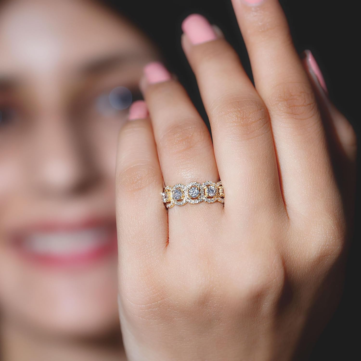 Certified Moissanite Thick Wedding Band, D-Vs1 Quality, Classic Moissanite Eternity Ring - Gift For Women