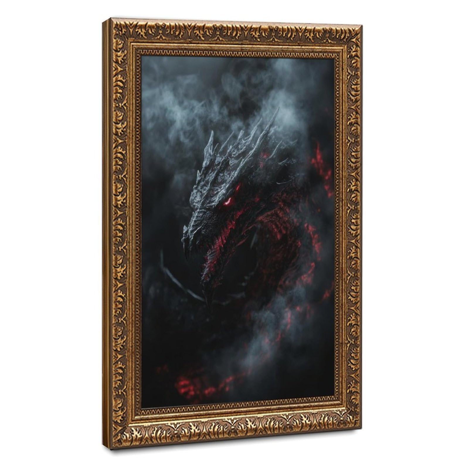 Bareronor Sinister Dragon Poster Canvas Poster Bedroom Decor Landscape Office Room Decor Gift 16" L X 24" W