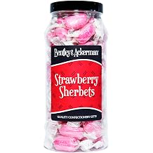 Strawberry Sherbets Sweets - 450g Original Retro Boiled Sweets Gift Jar By Bentley & Ackerman's Sweet Shop.