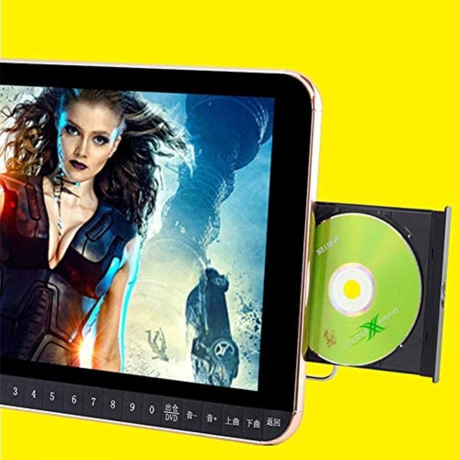 24 Lettore Dvd Portatile con 18 Schermi UltraSottili Ad Alta Definizione, Batteria Ricaricabile Integrata da 10000 mAh, Supporto USB/SD Cardsync TV E più Formati di Disco