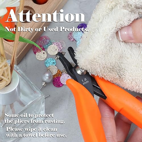 Miniatura 6 de Alicates perforadores de agujero de metal de 5.5 pulgadas, pequeños alicates perforadores de agujero redondo, dos pasadores de repuesto para